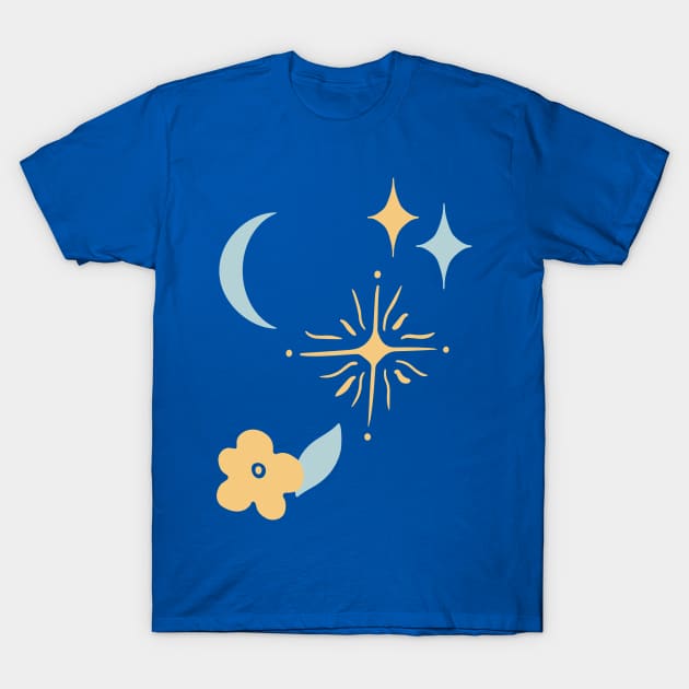 Stars and Moon Minimalist Abstract T-Shirt by Gingezel